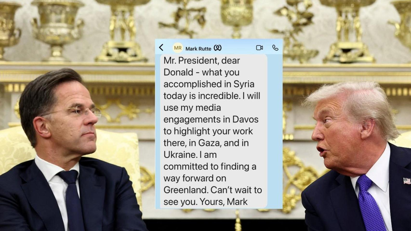 Trump vuelve a filtrar un mensaje privado de Rutte en el que se compromete a "avanzar" con Groenlandia