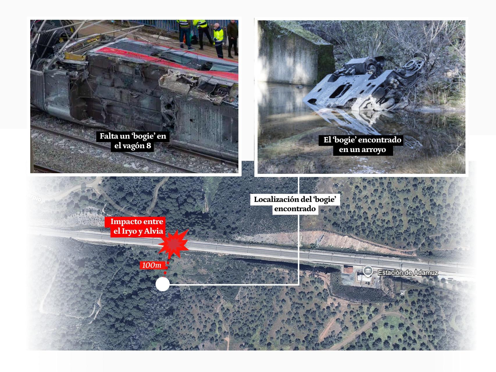Las ruedas de tren halladas a 300m del siniestro de Adamuz alimentan la tesis del Gobierno de que la culpa fue del tren Iryo
