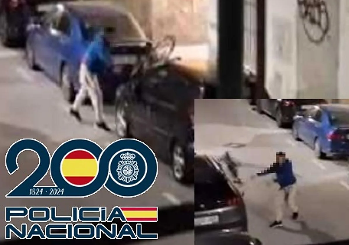 Man arrested in Malaga for smashing windows and mirrors of eight parked vehicles with bicycle