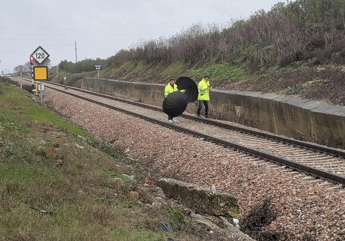Suspenden el tren convencional de Málaga a Sevilla por riesgo de derrumbe de un muro sobre la vía a la altura de Marchena