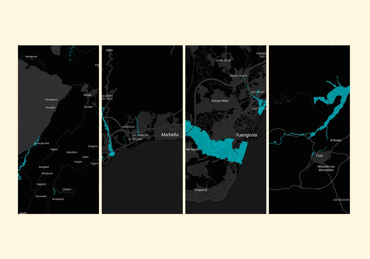 Mapa | Las zonas de la provincia de Málaga con mayor peligro de inundación