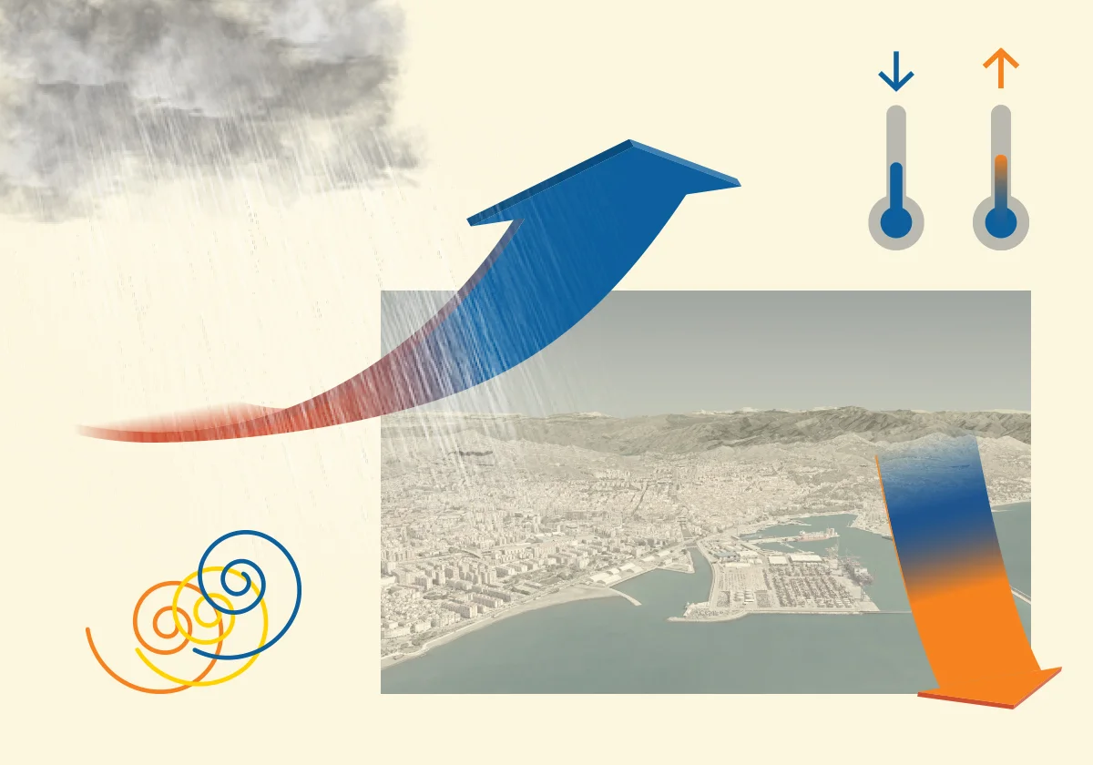 ¿Qué es el efecto Foehn y por qué las lluvias de hoy se notan menos en Málaga capital?