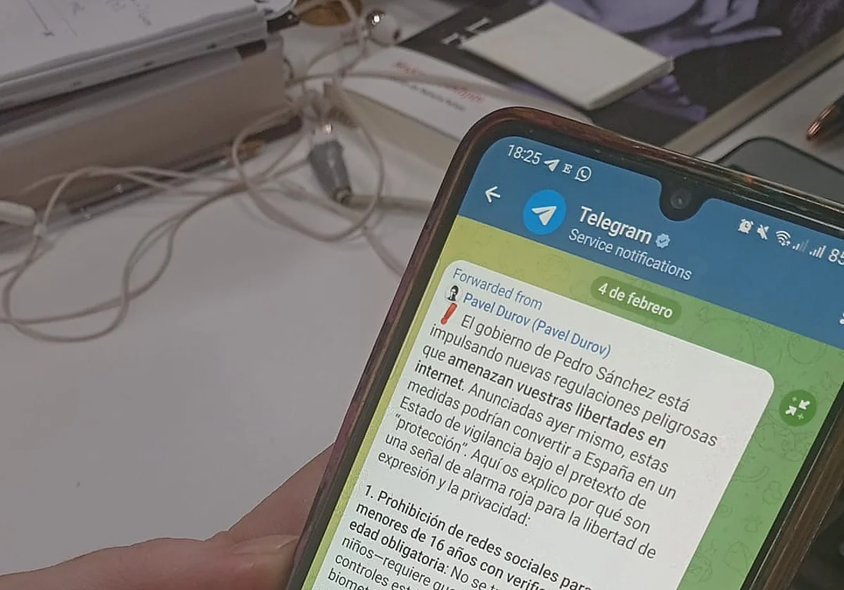 Telegram ataca a Sánchez y dice que busca «el control total» con la prohibición del uso de redes sociales a menores de 16 años