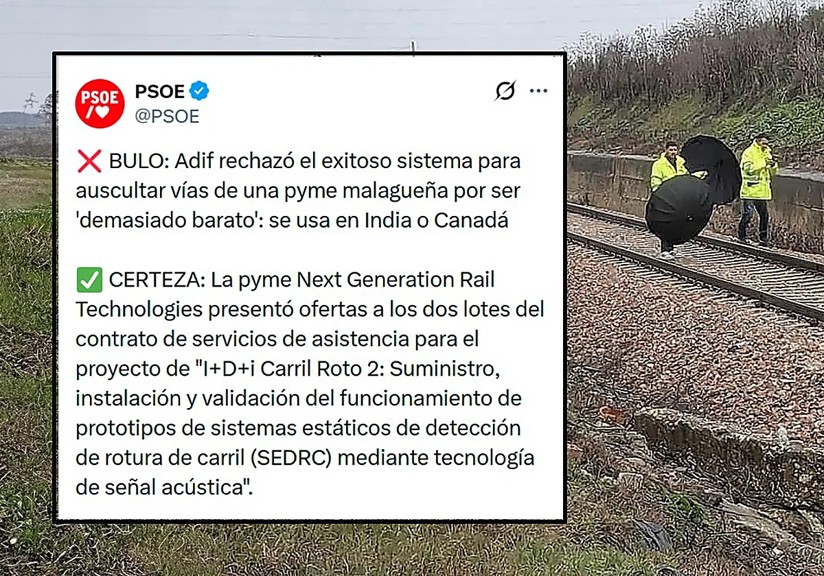 Polémica entre el PSOE y la empresa malagueña que 'escucha' las vías del tren