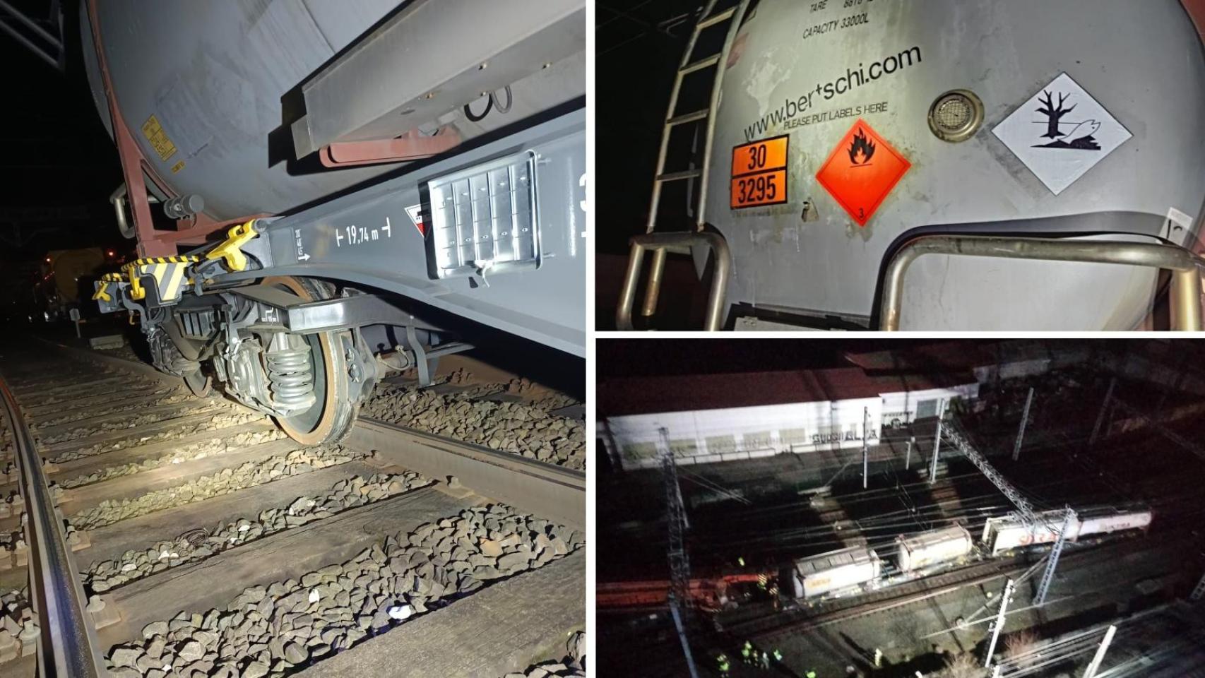 Adif y el Gobierno vasco no informan del descarrilamiento y rotura de vía de un tren con carga tóxica en Irún