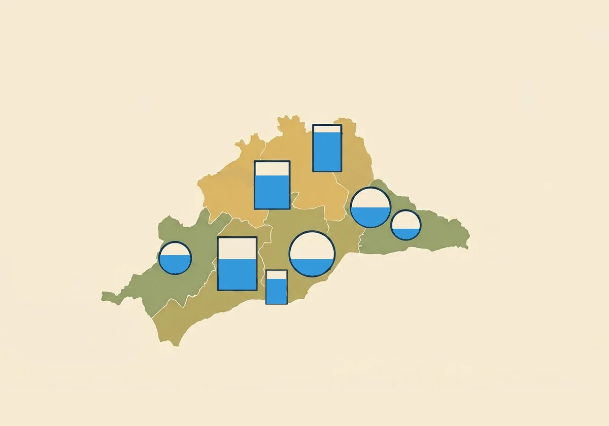 Estado de los embalses de Málaga el domingo, 15 de febrero de 2026
