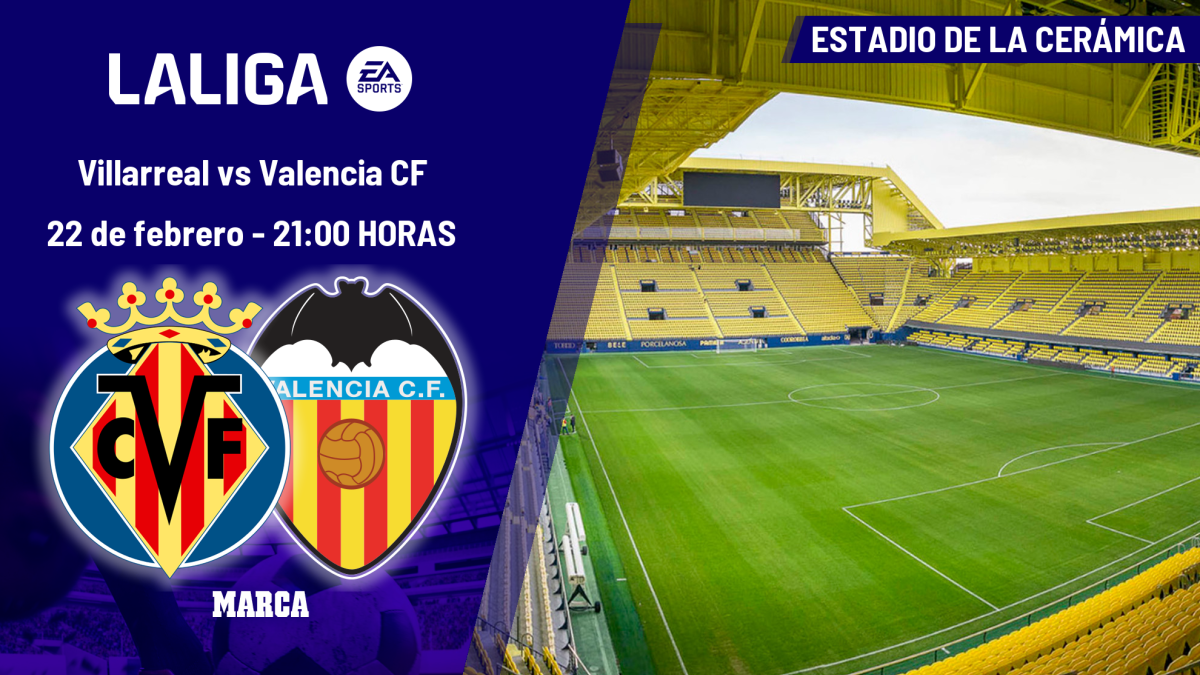 Villarreal - Valencia CF: horario y dónde ver hoy en TV y online el partido de la jornada 25 de LaLiga EA Sports