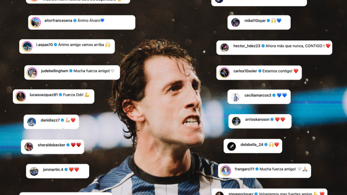 Courtois, Bellingham, el Athletic y muchos más mandan ánimos a Odriozola