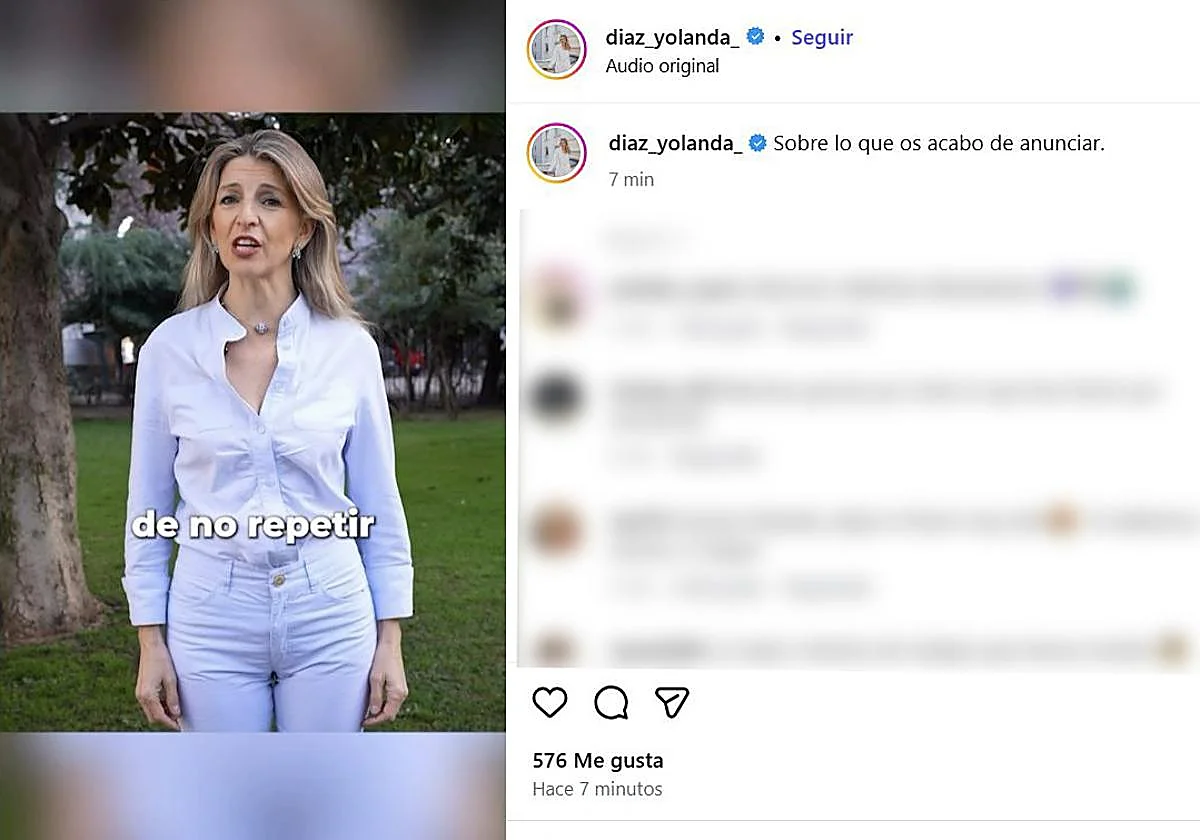 Yolanda Díaz renuncia a encabezar una candidatura de izquierdas en las próximas generales