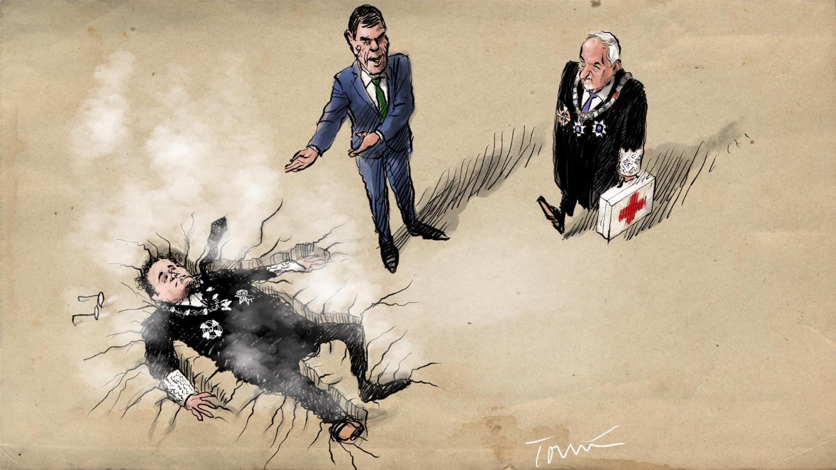 Sánchez lidera la ofensiva contra la condena al fiscal y sus ministros la ridiculizan para que el Constitucional la revoque