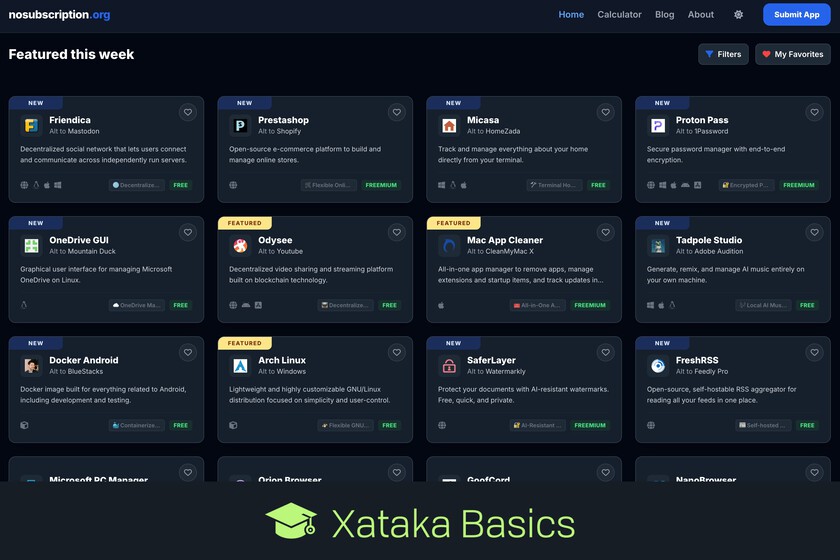 Adiós suscripciones: cómo buscar alternativas gratis, de código abierto o de un solo pago a servicios con suscripción con esta web