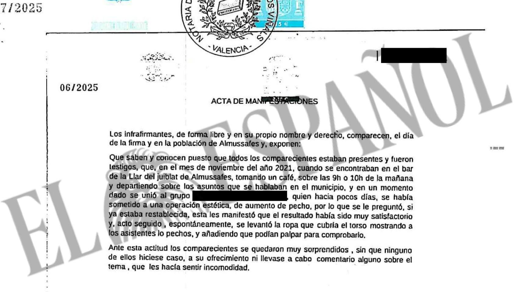 El alcalde de Almussafes acusa a la mujer que lo denunció por acoso sexual de "mostrar los pechos" y ofrecerle "palparlos"