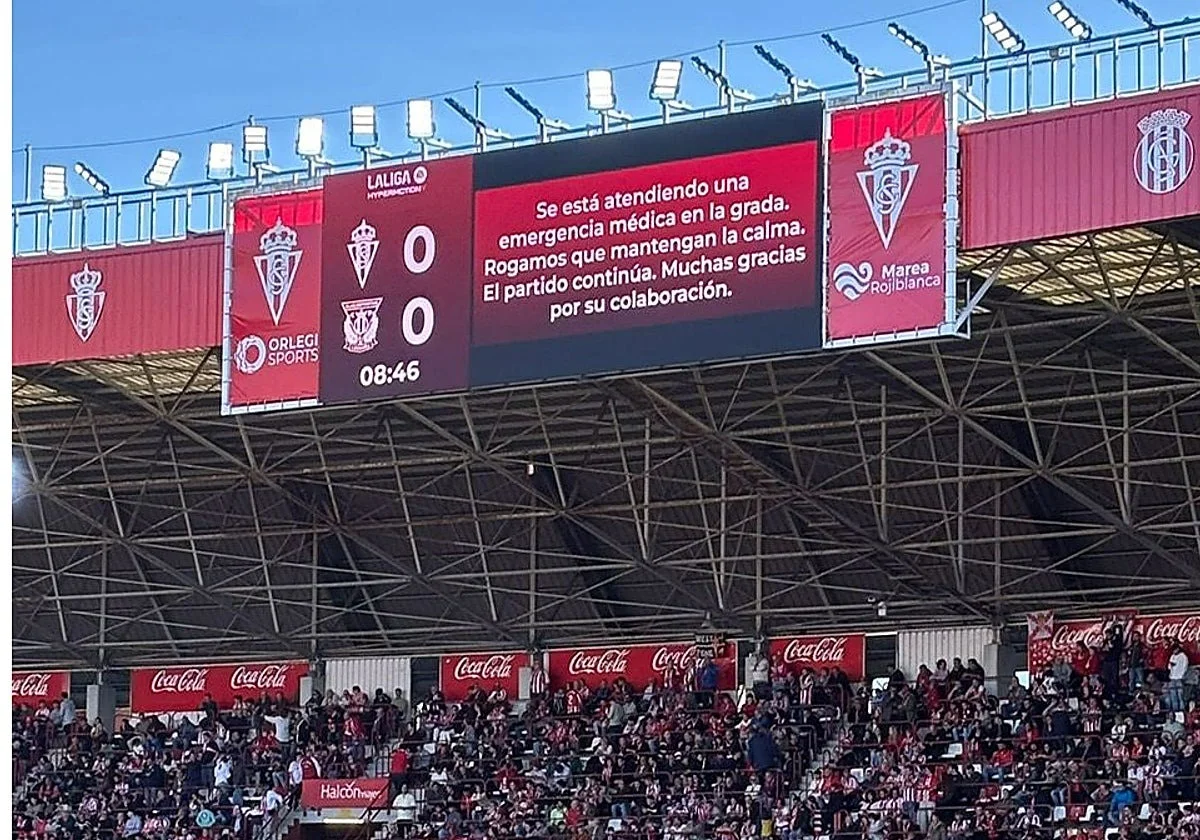 Suspendido el Sporting-Leganés por la muerte de un aficionado en la grada