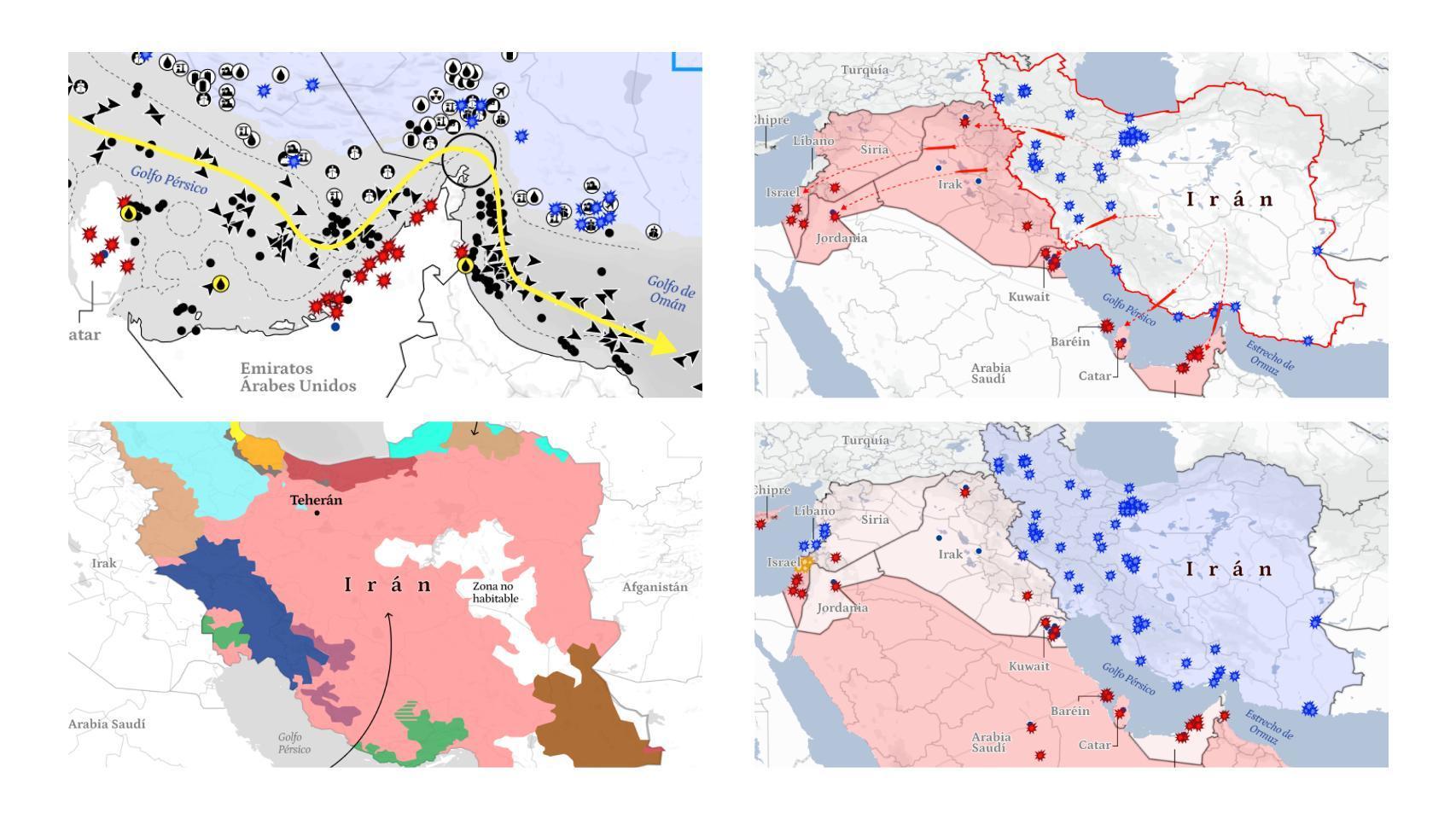 Los 12 mapas que explican las claves de la primera guerra de Trump: del programa nuclear al cambio de régimen en Irán pasando por el estrecho de Ormuz