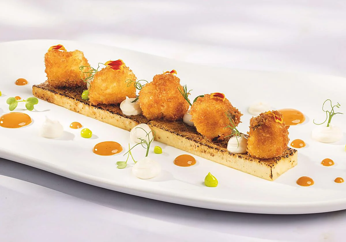 Congrio con berenjenas y calabacines