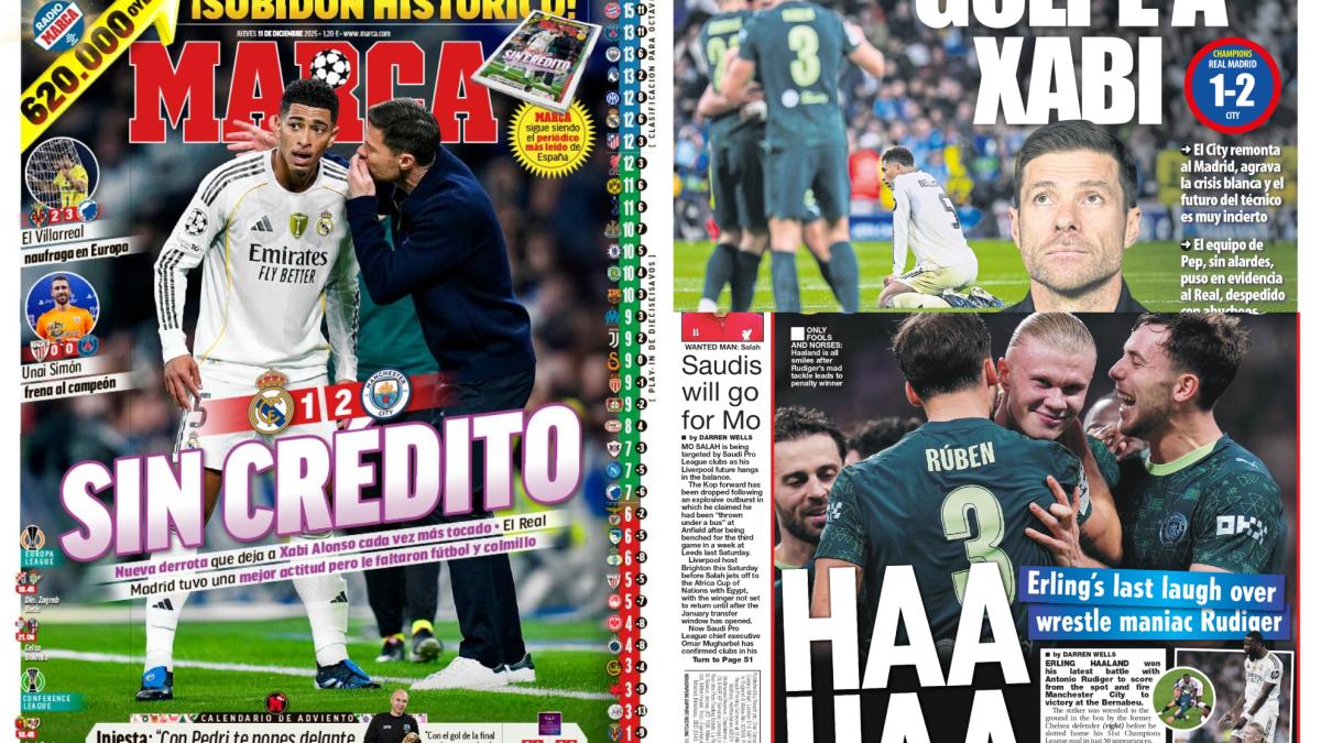 La prensa catalana y la inglesa no tienen piedad del Madrid de Xabi