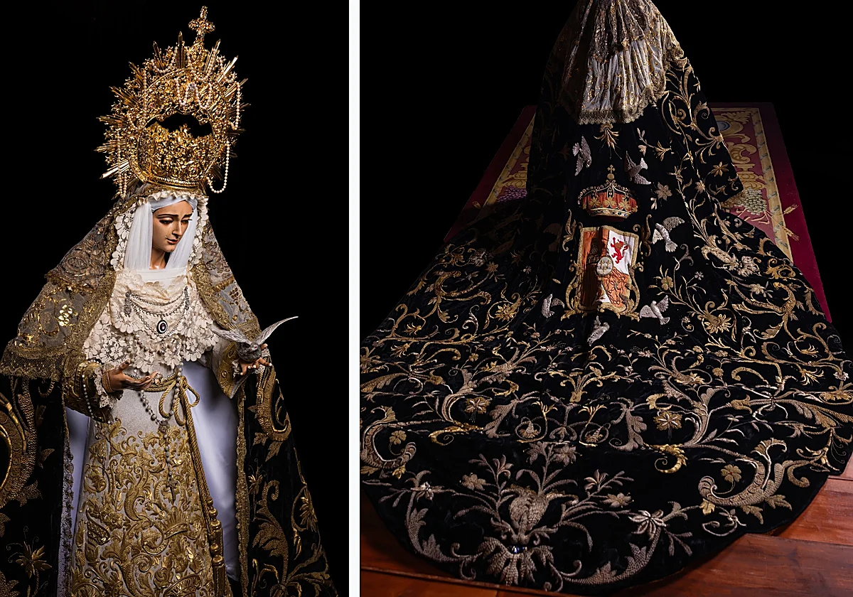 El manto de 1919 que anticipó el nombre de la Virgen de la Paloma regresa a Málaga