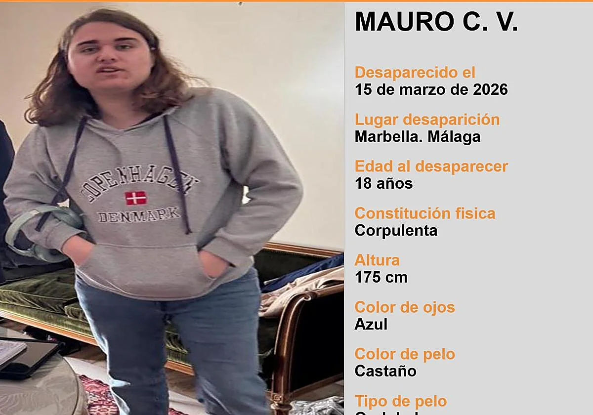 Buscan a un joven de 18 años que necesita medicación y al que se perdió el rastro en Marbella