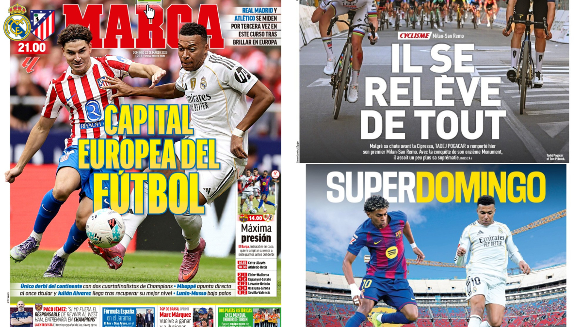 Las portadas del domingo: la capital del fútbol y un genio monumental