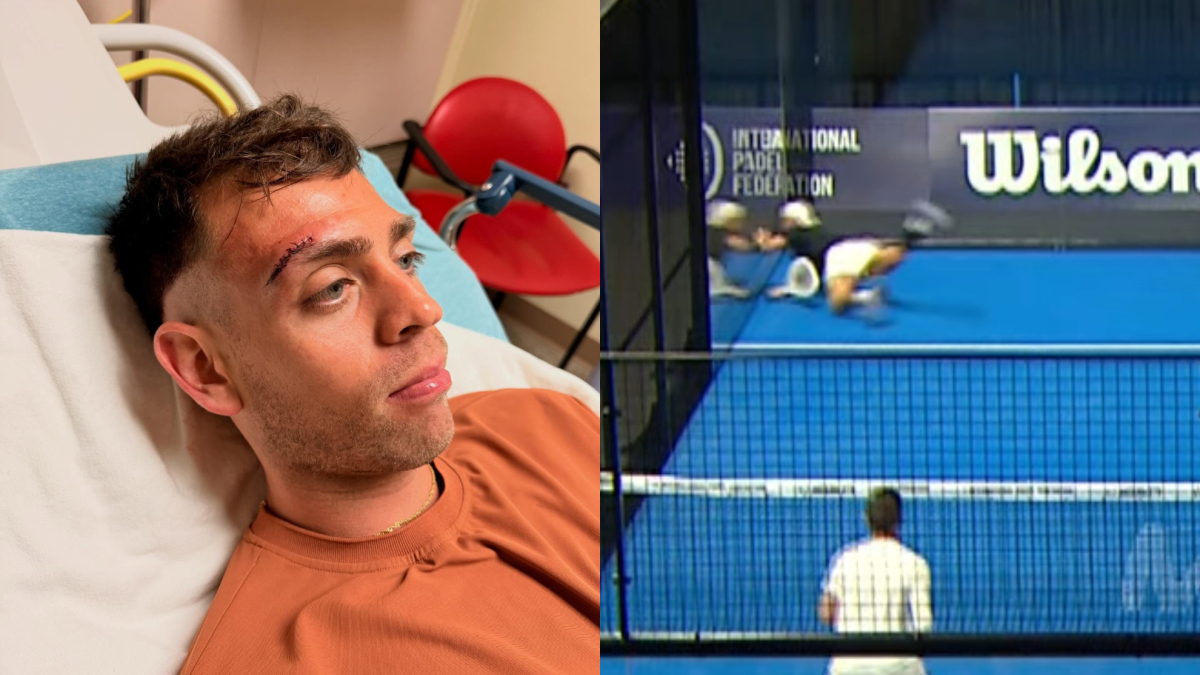 Se golpea la cabeza con el cristal, le dan siete puntos en la ceja... ¡y termina ganando!