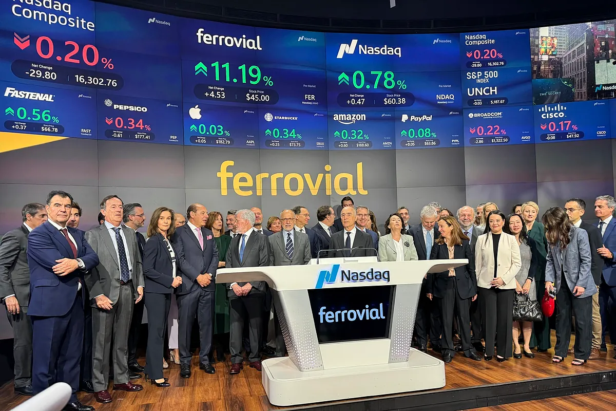 Ferrovial celebra con nuevos récords su entrada en el Nasdaq 100