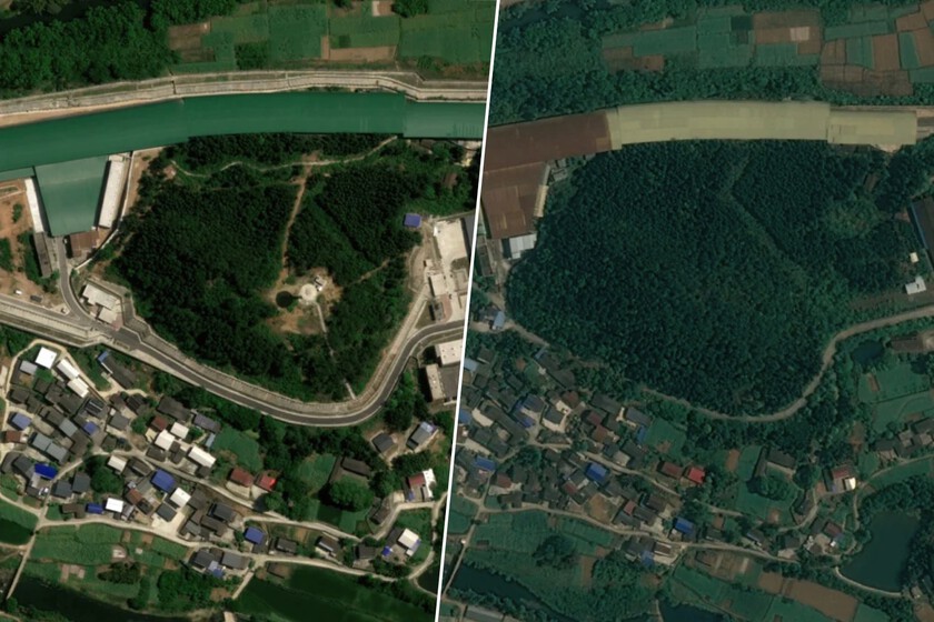 Imágenes por satélite han revelado algo inquietante en China: donde antes había pueblos, ahora hay estructuras inequívocas