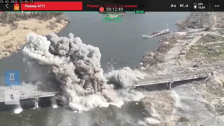 Cómo derribar un puente con un dron para pastoreo en Ucrania