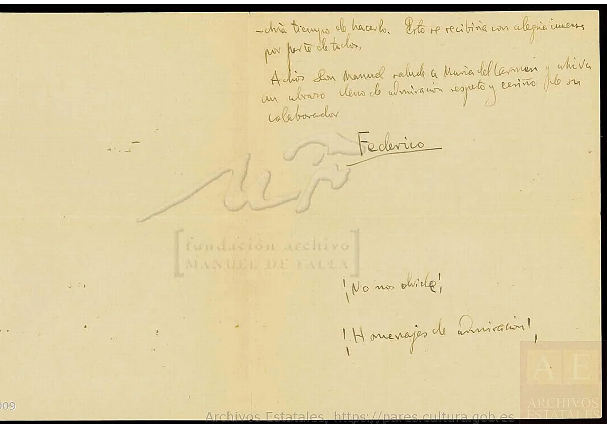 Manuel de Falla escribió y recibió 23.000 cartas, y ahora se pueden leer