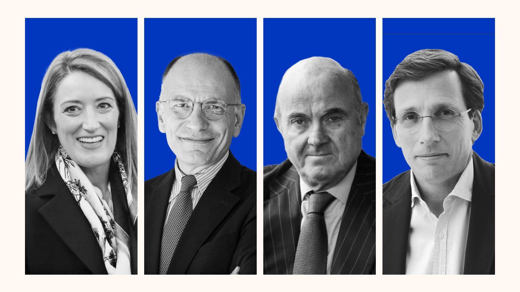 Metsola, Letta, Guindos y el alcalde de Madrid, en la inauguración del Wake Up, Spain! más europeo