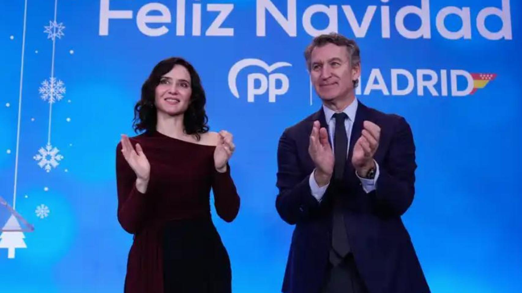 Ayuso y Feijóo hacen gala de los valores cristianos del PP en su cena: "No hay que pedir perdón por ser católico"