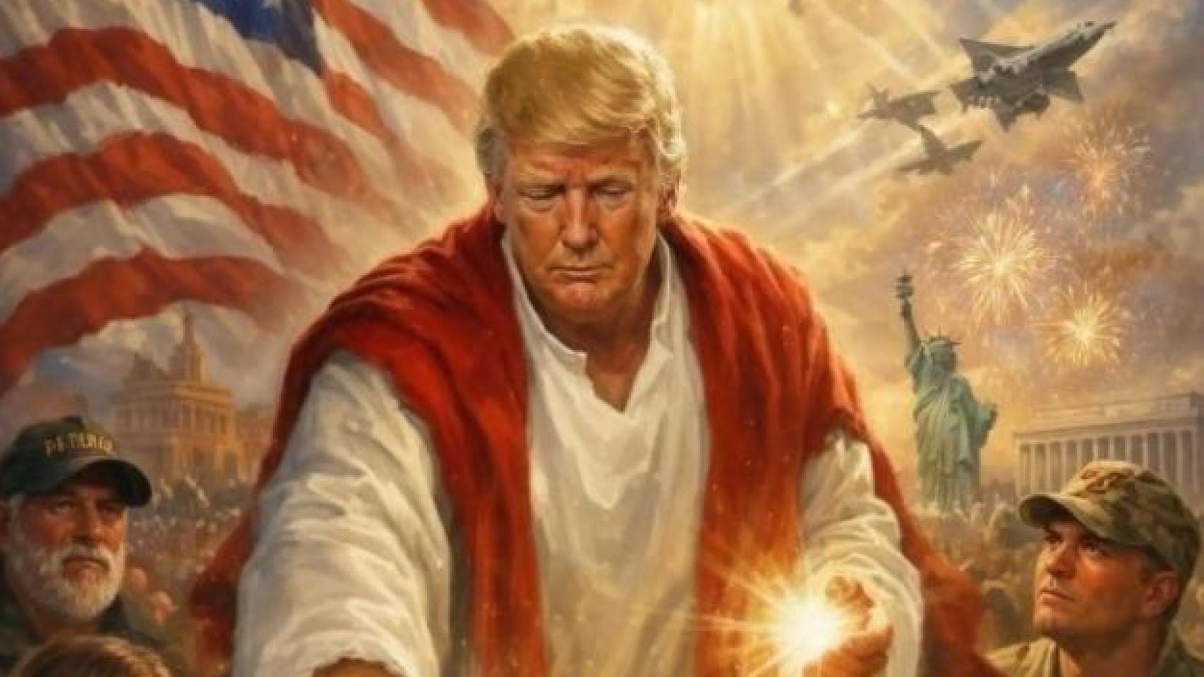 Trump da marcha atrás y elimina de sus redes la imagen hecha con IA en la que se compara con Jesucristo