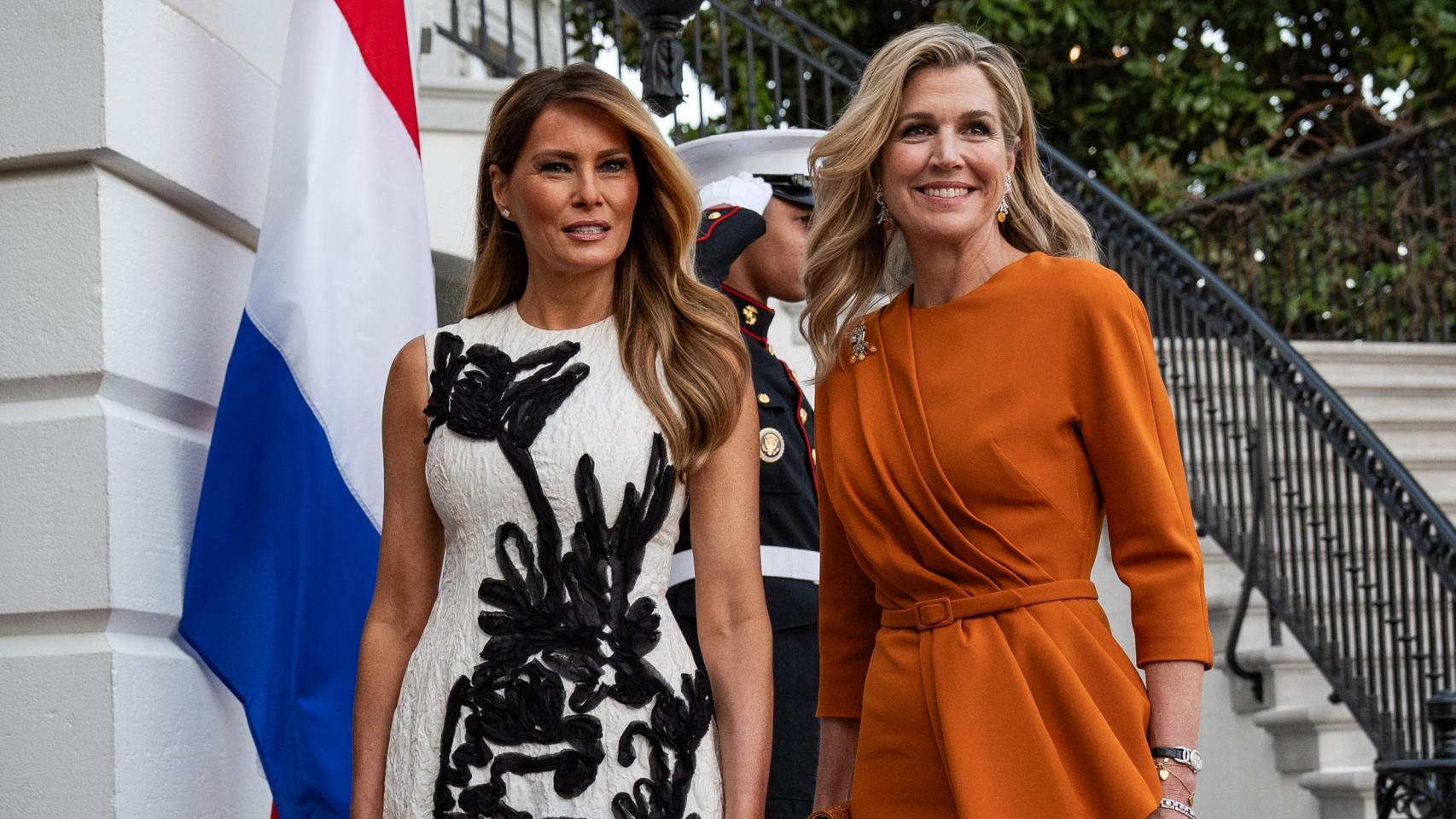 Estilo en la Casa Blanca: la cita de Máxima de Holanda y Melania Trump, entre moda europea y diamantes