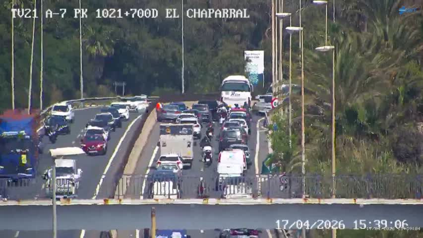 Un accidente en la A-7 a la altura de Mijas provoca retenciones en sentido Málaga