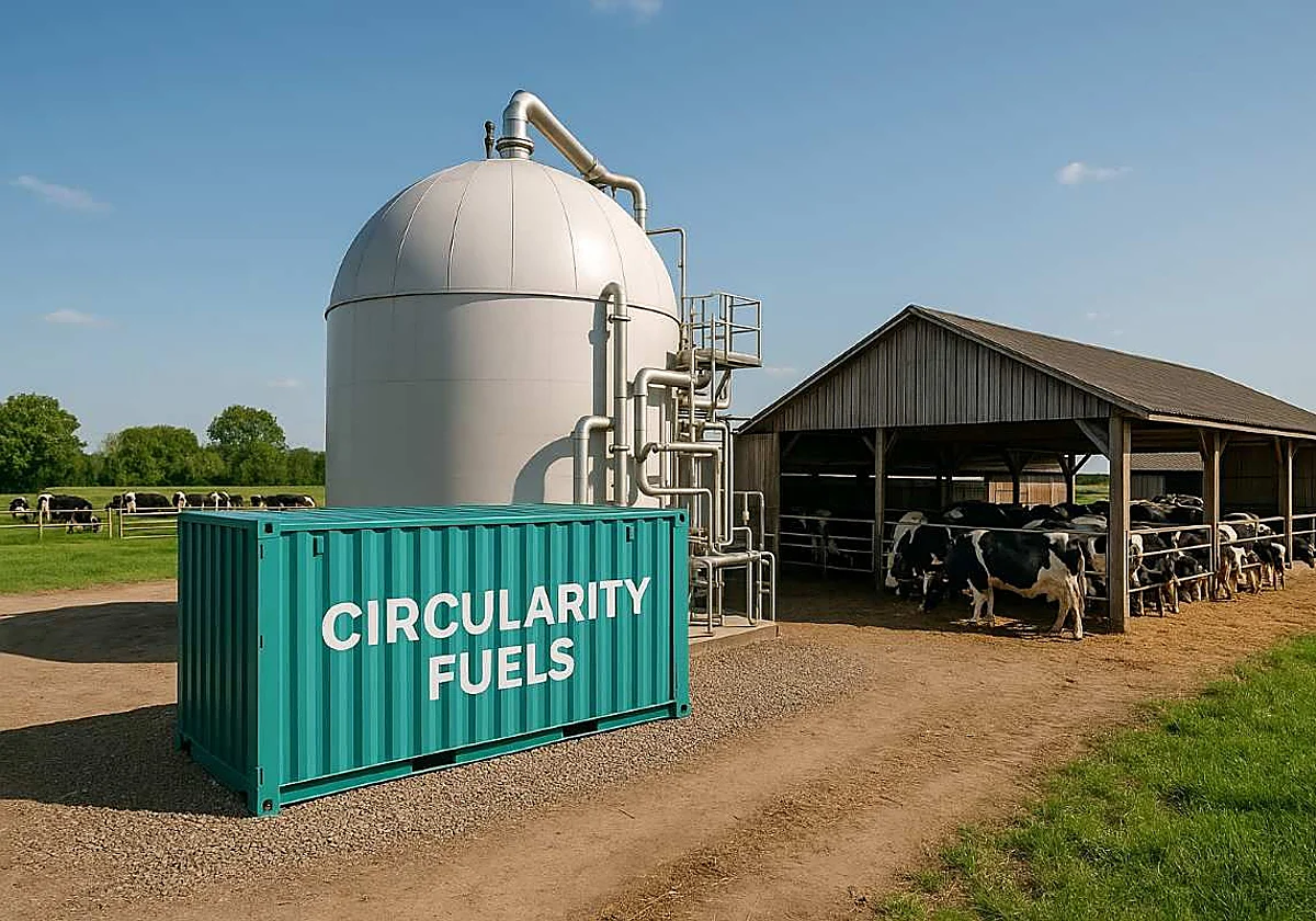 El «oro marrón» de las granjas: aviones con combustible procedente del estiércol