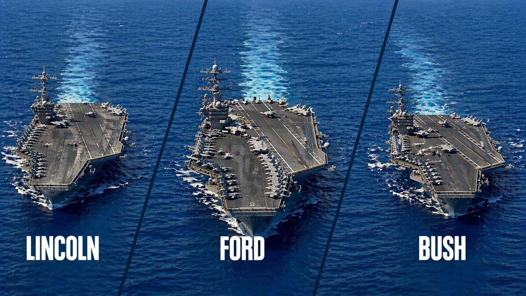 Tres grupos de combate de EEUU, juntos por primera vez en 20 años en una zona de guerra: listos para atacar a Irán