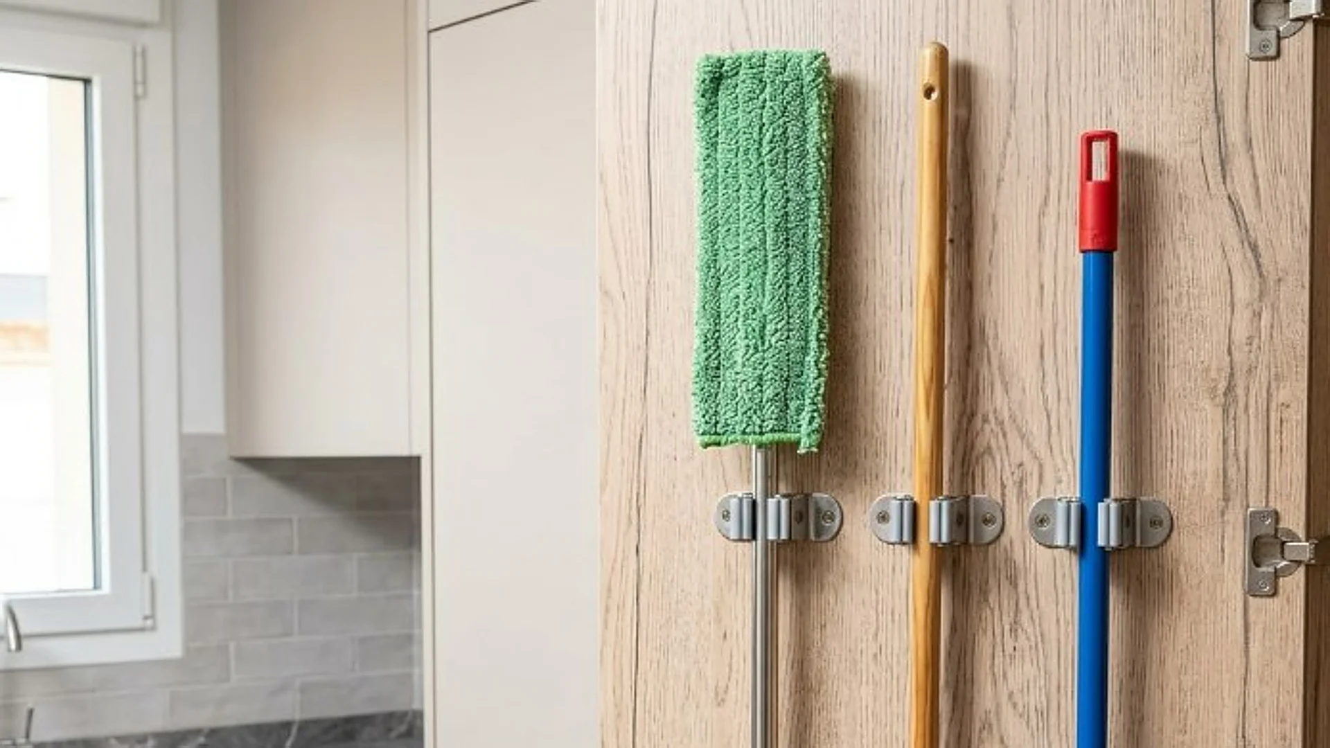 Despídete del desorden con este soporte de escobas y fregonas para pared que organiza sin taladrar