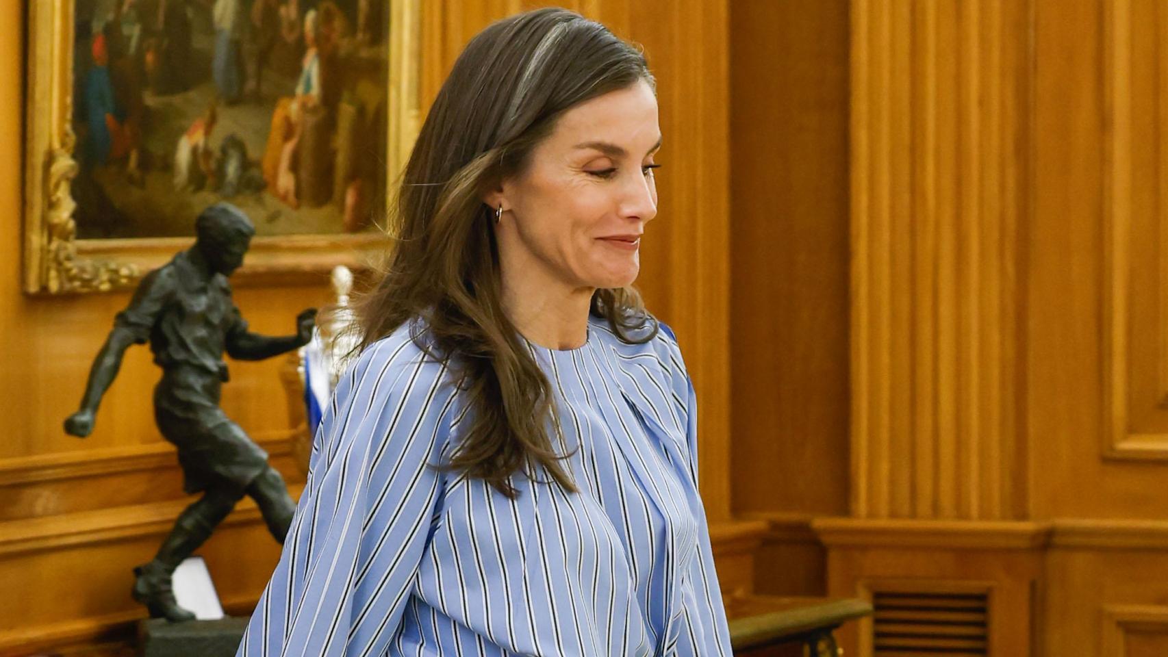 La reina Letizia preside tres audiencias en Zarzuela: su primera (y feliz) imagen tras la gran noticia de Leonor