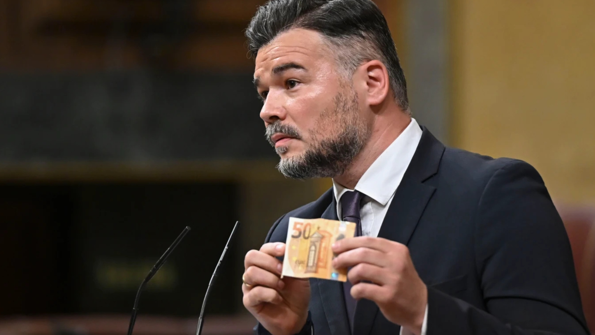 El billete de 50 euros de Gabriel Rufián que encendió al Congreso