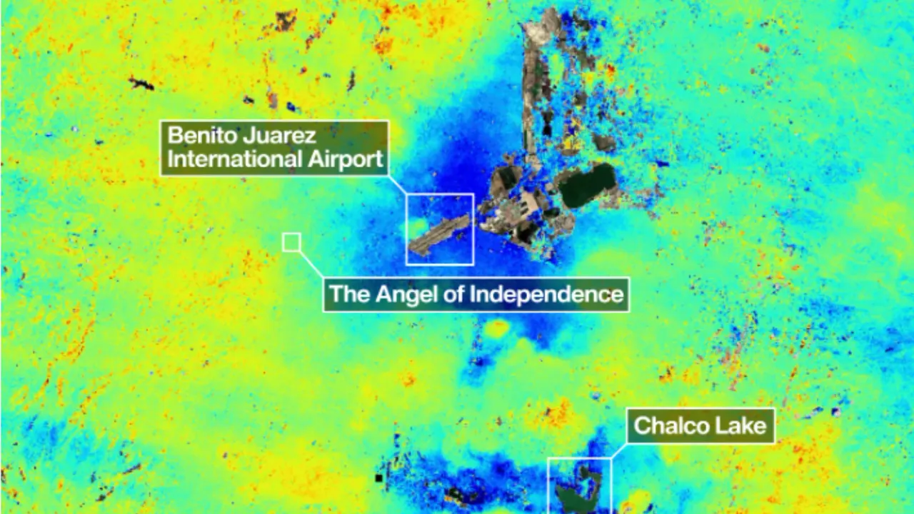 Un potente satélite de la NASA expone la gravedad del hundimiento en la Ciudad de México