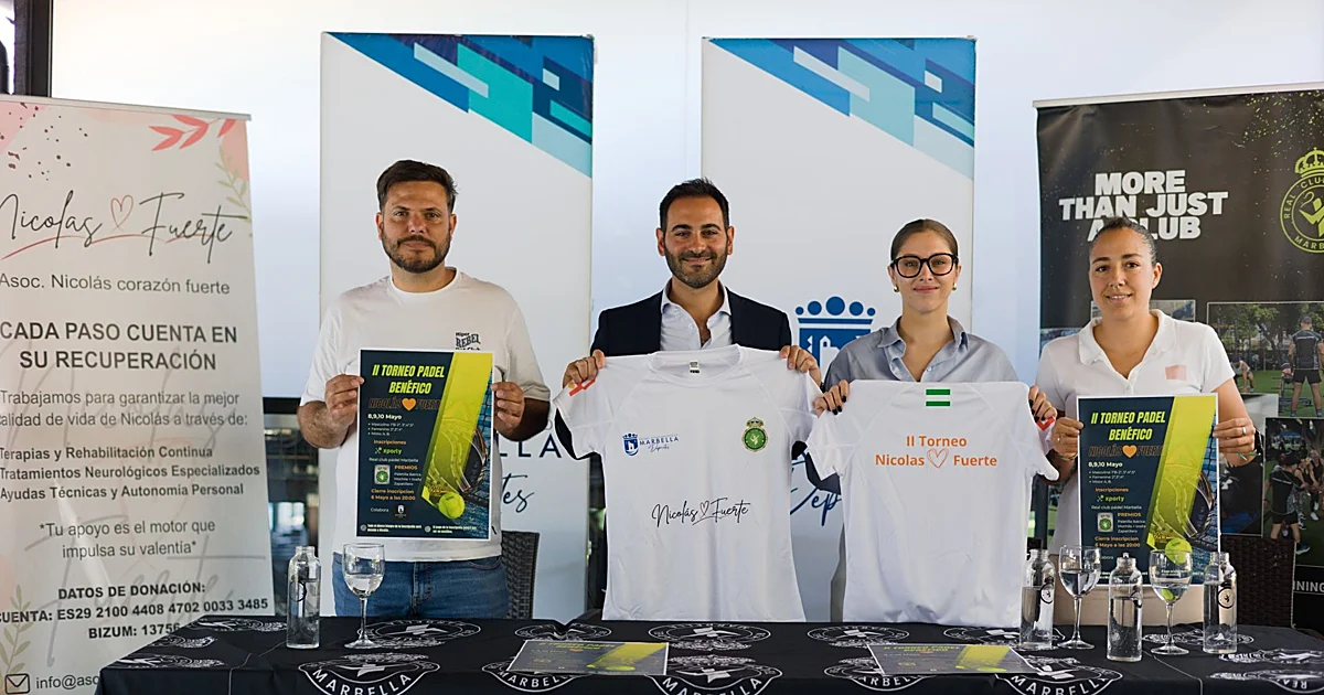 Marbella celebrará la segunda edición del torneo de pádel 'Nicolás Corazón Fuerte' del 8 al 10 de mayo