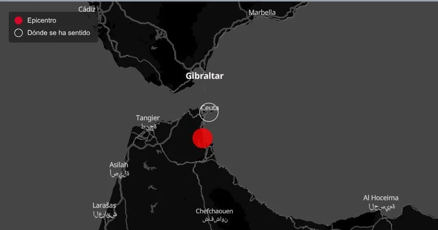 Sentidos varios terremotos en Ceuta y en el Estrecho de Gibraltar este miércoles
