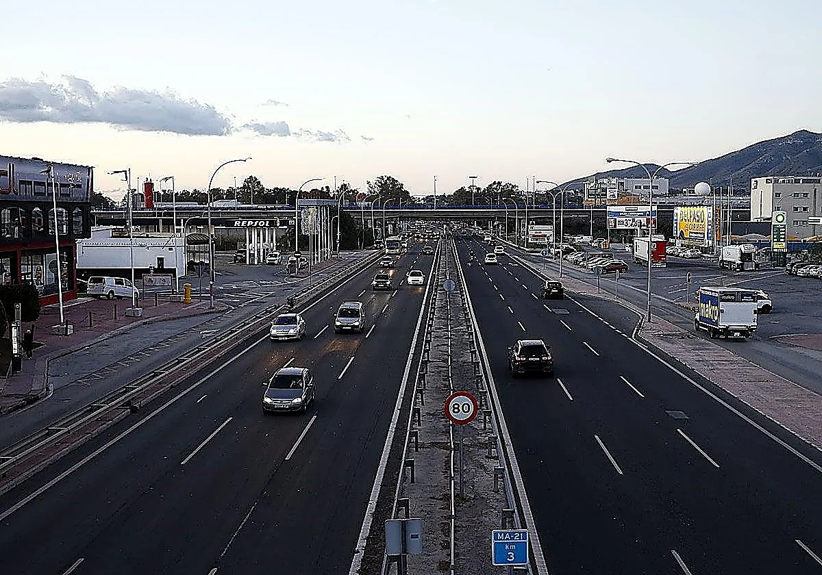 Cambios en el tráfico en la MA-21 entre el aeropuerto de Málaga y Torremolinos