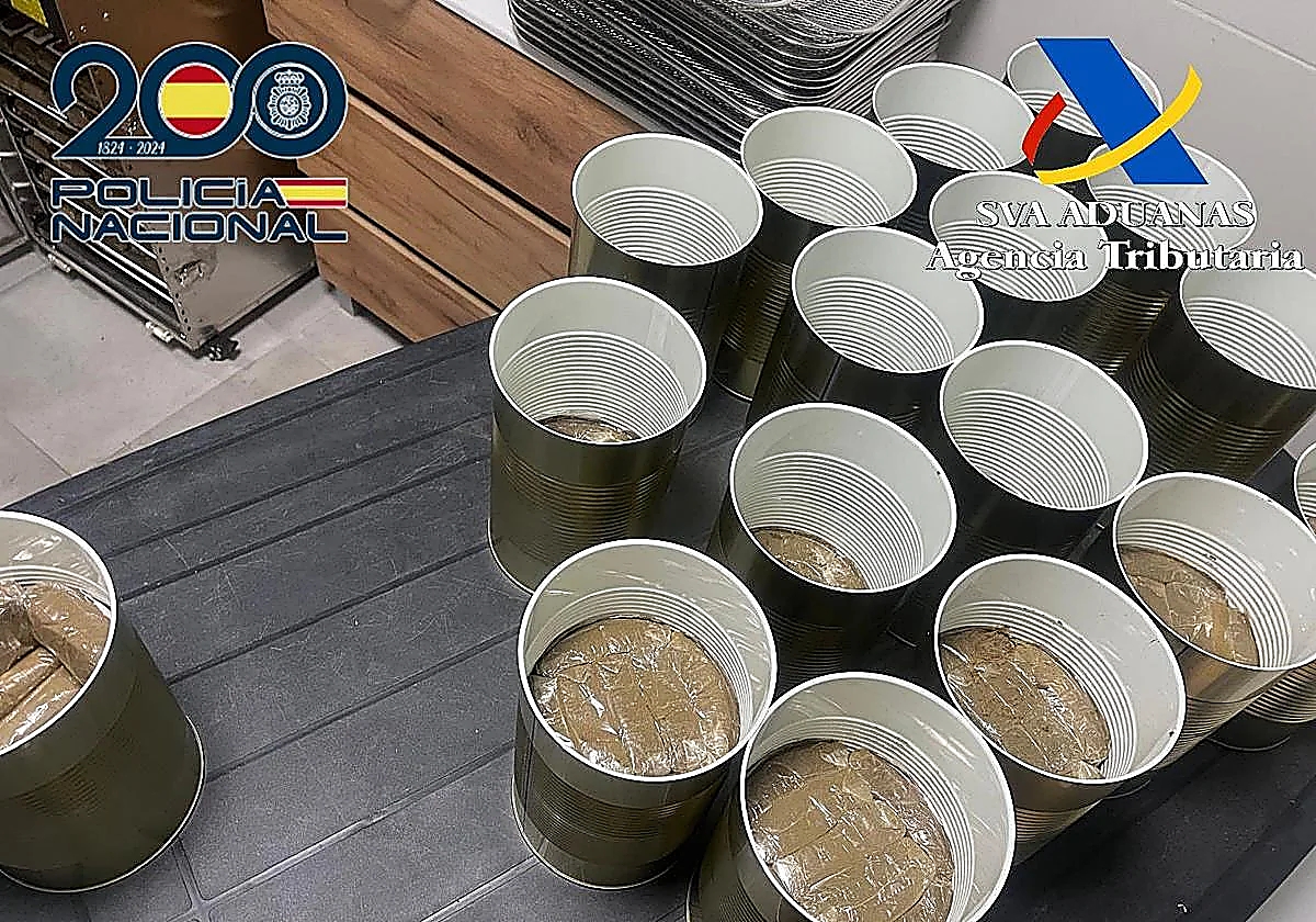 Malaga drug-trafficking: two people arrested for hiding 800 kilos of hashish in tomato cans in industrial warehouse