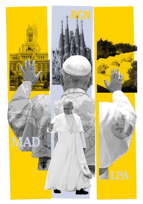 Las 149 horas y media del Papa en España: seis templos, tres estadios y 17.000 camisetas