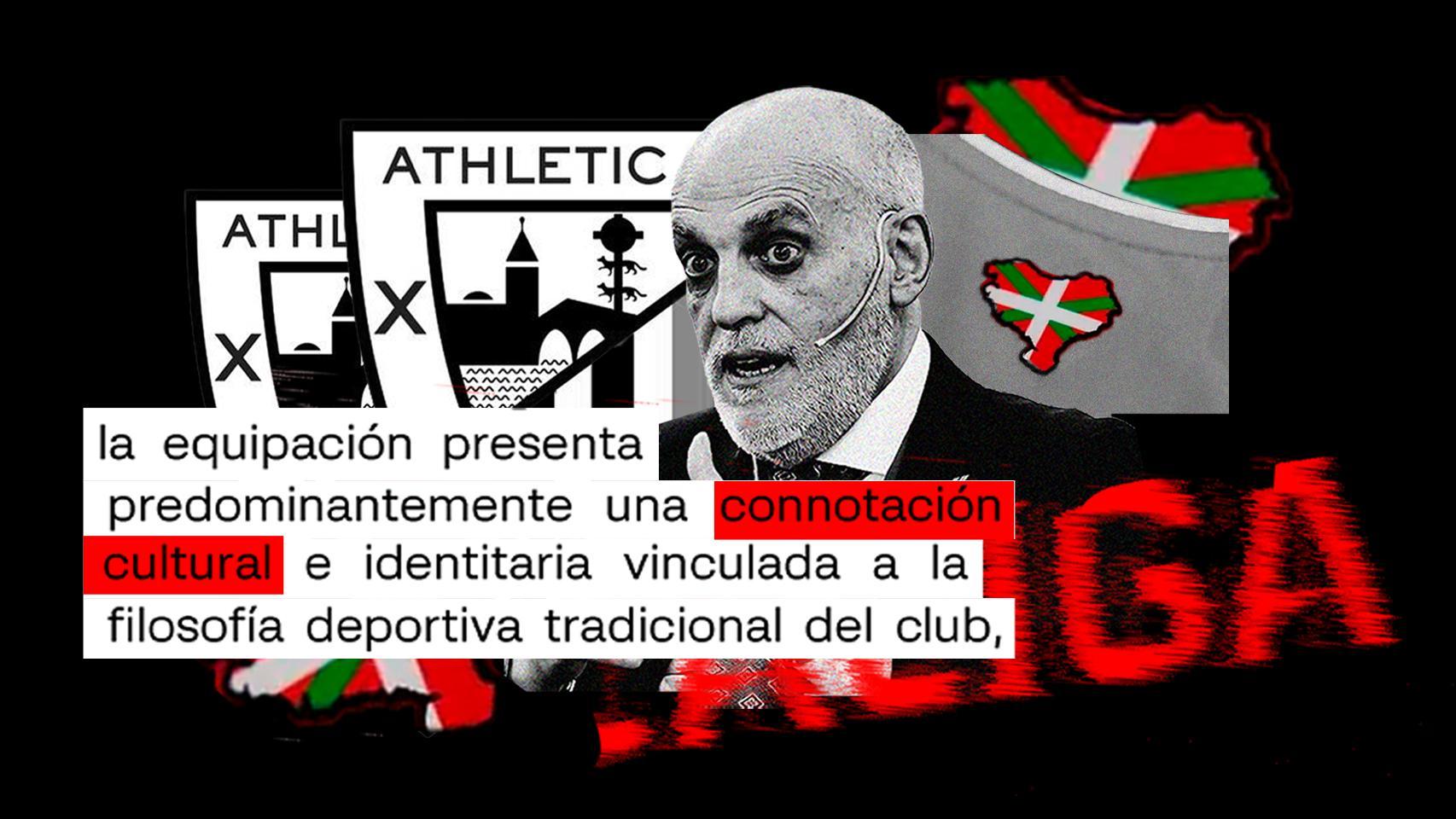 Tebas justifica que la camiseta del Athletic incluya a Navarra en Euskal Herria: "No es político sino cultural e identitario"