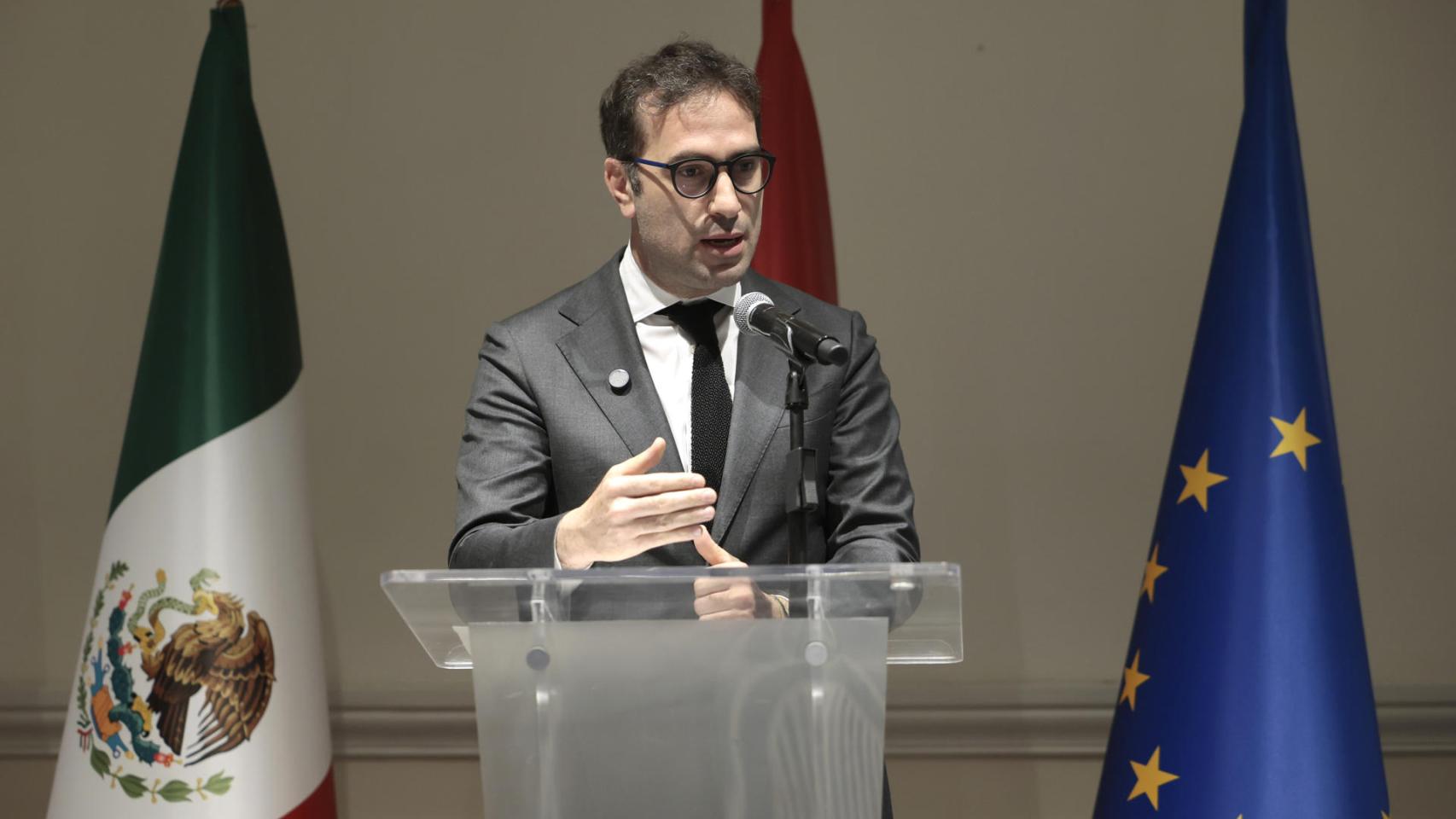 Claudia Sheinbaum recibe al ministro Carlos Cuerpo en el Palacio Nacional de México