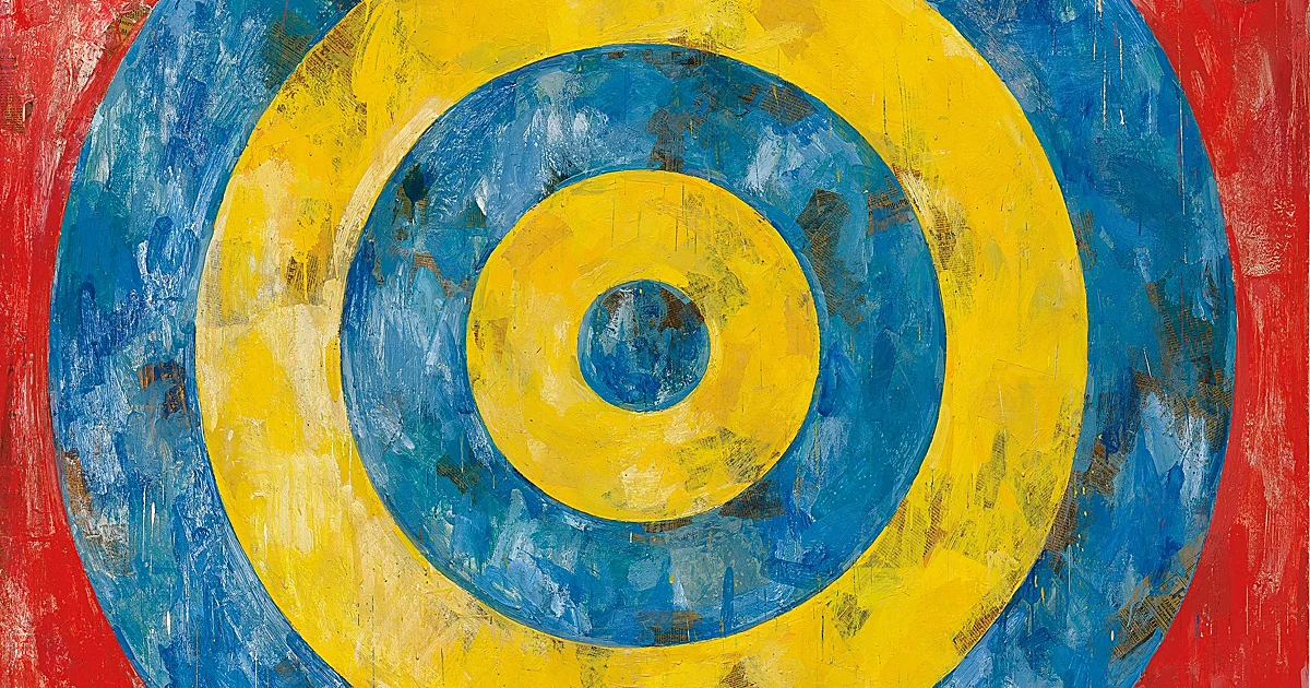 Con Jasper Johns en la diana