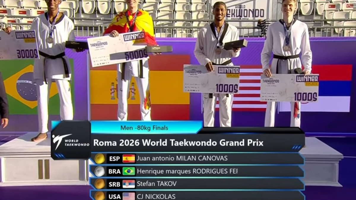 Juan Antonio Milán gana el oro en la categoría de -80kg en el Grand Prix de Roma