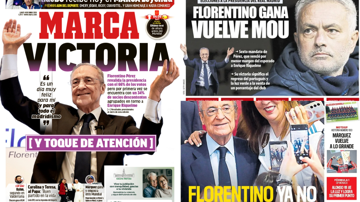 Victoria y toque de atención para Florentino en las portadas<br>