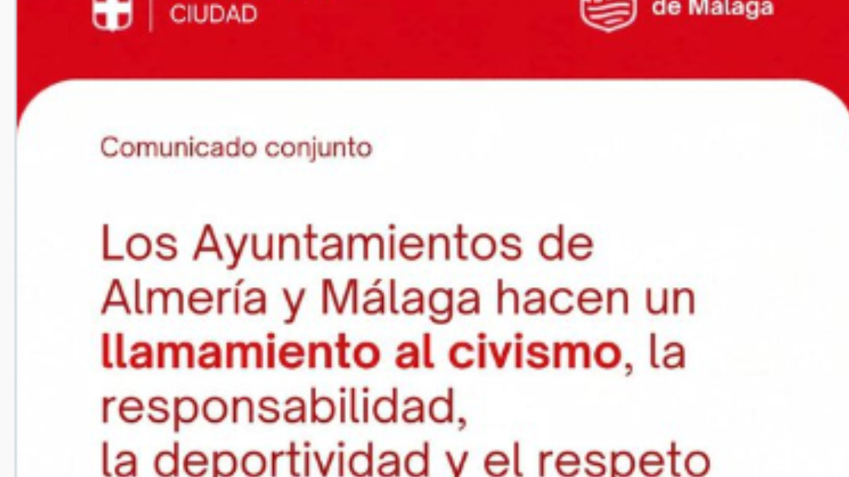 Los Ayuntamientos de Málaga y Almería piden ‘paz’ antes de la final por el ascenso